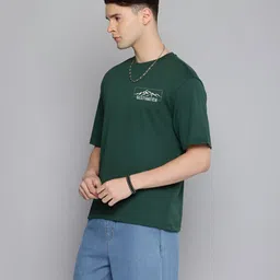 r.code by the roadster life co. The Roadster Lifestyle Co. Men Graphic Printed Round Neck Cotton Oversized T-shirt image 4