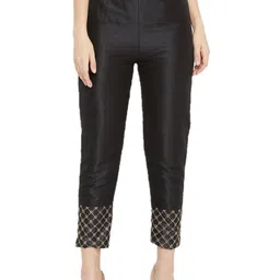 PINOVO Women Embroidered Easy Wash Cotton Regular Trousers-image-83