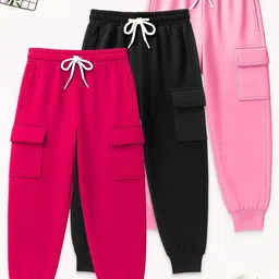 YK Girls Pack of 3 Cargo Joggers-picture-45