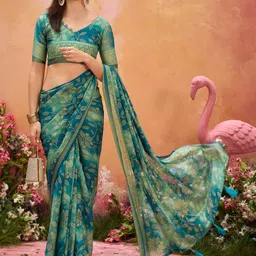 HERE&NOW Woven Design Zari Satin Handloom Saree-picture-11