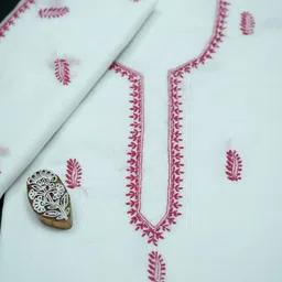 WINK&WISH Embroidered Pure Cotton Unstitched Dress Material image 4