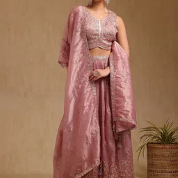 Soch Embroidered Sequinned Ready to Wear Lehenga & Blouse With Dupatta-image-42