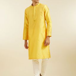 Diwas by Manyavar Floral Woven Design Beads and Stones Mandarin Collar Straight Kurta-picture-18
