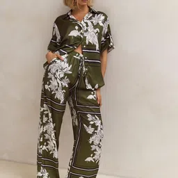 JC Mode Printed Short Sleeves Shirt & Trousers Co-Ords Set image 4