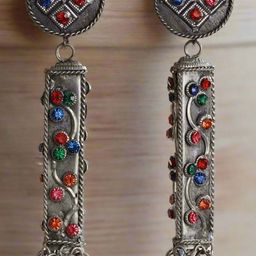 Anouk Silver-Plated Alloy Artificial Stones and Beads Drop Earrings-picture-22