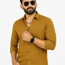KHUSHI CREATION Original Slim Fit Textured Spread Collar Casual Shirt-picture-21