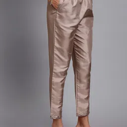 BANJANAN Women Ethnic Motifs Embroidered Regular Sequinned Kurta with Trousers image 3