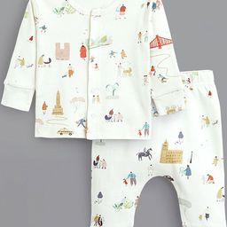Hopscotch Boys White 2-Piece Organic Cotton Jabla and Pajama-picture-45