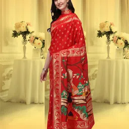 DIVASTRI Woven Design Zari Silk Blend Saree image 4