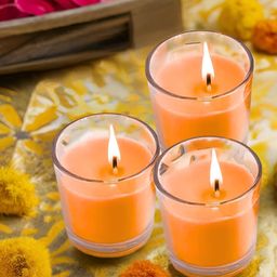 Special You Orange & Transparent 3 Pieces Glass Candles-picture-23