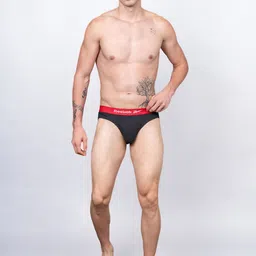 Reebok Men Colourblocked Low-Rise Pure Cotton Basic Briefs RBF02-BLKW image 2