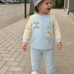 Kidbea Unisex Kids Printed Shirt with Trousers-image-62