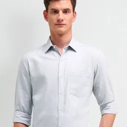 Arrow Men Classic Slim Fit Spread Collar Solid Cotton Formal Shirt-picture-16