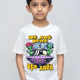 TeeSlix Boys Printed Cotton Round Neck Tshirts image 3