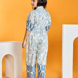 Peppermint Girls Abstract Printed Linen Jumpsuit image 2