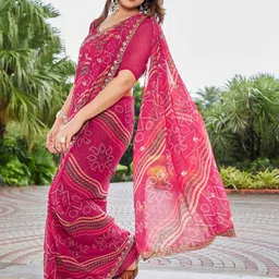 Moda Rapido Bandhani Embroidered Pure Georgette Designer Saree-picture-36
