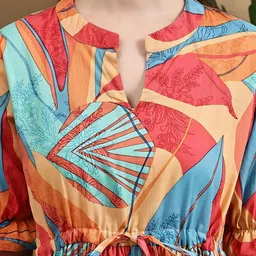 PTVIZE Print Puff Sleeve Crepe Fit & Flare Maxi Dress image 4