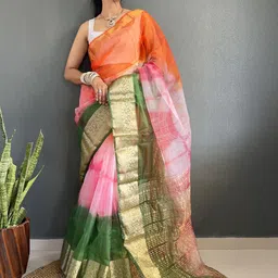 DIVASTRI Ombre Zari Organza Kanjeevaram Saree-picture-16
