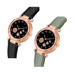 Miss Perfect Unisex Printed Dial & Leather Straps Analogue Watch Cvv108 image 3