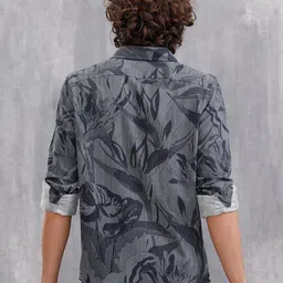 WROGN Slim Fit Spread Collar Floral Printed Pure Cotton Opaque Shirt image 4