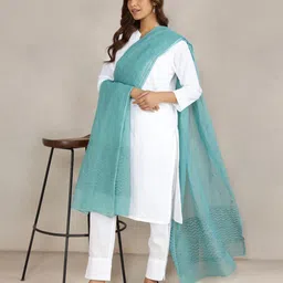 Fabindia Chevron Printed Cotton Silk Dupatta-picture-16