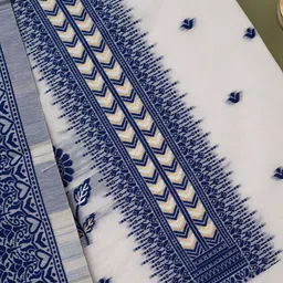 Koskii Floral Woven Design Linen Unstitched Dress Material image 3