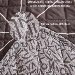 HOMETHREADS Grey Embroidered Sofa Cover image 3