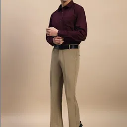 AXNIS Men Relaxed Straight Leg Wrinkle Free Pleated Trousers image 4
