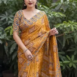 J 6 DESIGNER Ethnic Motifs Printed Patola Saree image 3