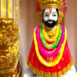 shree jinvar decor Yellow & Red Khatu Shyam Religious Idol Showpiece image 2