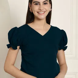 Tromko Puff Sleeve Wrap Top-picture-21