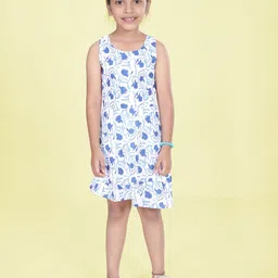 KiddoPanti Girls Floral Printed Pure Cotton A-Line Dress-picture-19