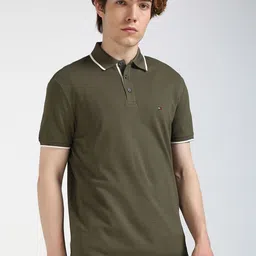 Tommy Hilfiger Men Solid Polo Collar Cotton T-shirt image 2