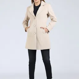YOUNG CLUB CLASSIC Self Design Notched Lapel Overcoat image 2