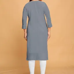 AXI COUTURE Ethnic Motifs Embroidered Chikankari Chikankari Kurti image 2