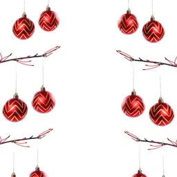TAYHAA Set Of 12 Red & White Sparkling Joy Christmas Ornaments image 5