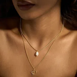 JOKER & WITCH Gold-Plated Rhinestone Studded Minimal Layered Necklace image 3