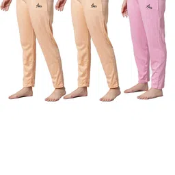 trendy world Pack of 3 Women Cotton Regular Fit Pyjama with Side Pockets-picture-25