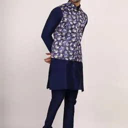 Sadree Mandarin Collar Dupion Silk Straight Kurta with Churidar image 4