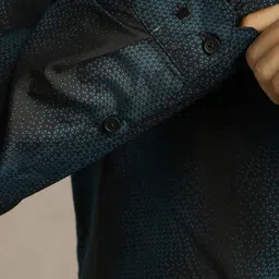 Louis Philippe Sport Men Slim Fit Textured Spread Collar Formal Cotton Shirt image 2