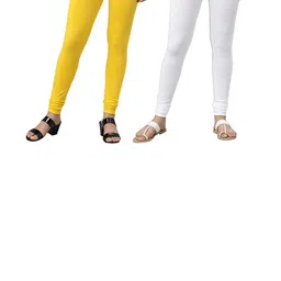 Tik Tok WEARS Girls Yellow Churidar Length Leggings-picture-16
