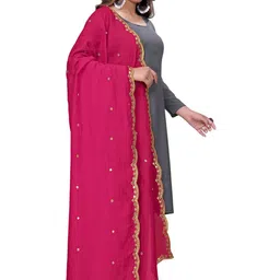 Kemza Embroidered Ikat Dupatta with Mirror Work image 3