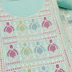 Peachmode Ethnic Motifs Embroidered Sequinned Unstitched Dress Material-picture-46