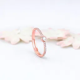 GIVA 925 Sterling Silver Rose Gold-Plated Zircon-Studded Epitome of Love Finger Ring-image-34