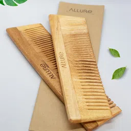 ALLURE Set Of 2 Neem Wooden Combs image 1