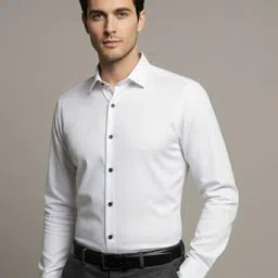 Yugnik Men Smart Slim Fit Textured Spread Collar Cotton Formal Shirt-picture-20