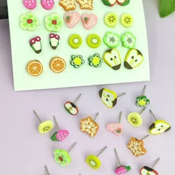 Shivarth Set of 12 & Multi Plastic Earrings-picture-32