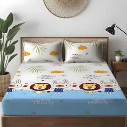 WEAVE AND DECOR White Microfiber 300 TC King Bedsheet with 2 Pillow Covers 78"x72"-picture-53