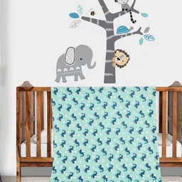 Florida Blue Cartoon Characters Single Bed Blanket image 1