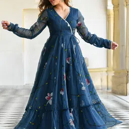 DressBerry Floral Print Georgette Maxi Dress image 1